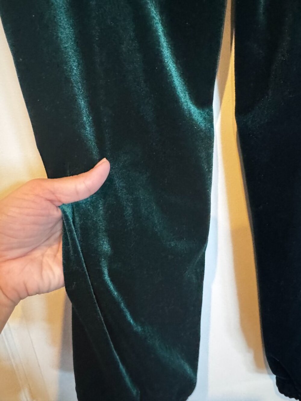 Skies Are Blue NWT Emerald Green Velvet Jogger Pants XS - Picture 8 of 8